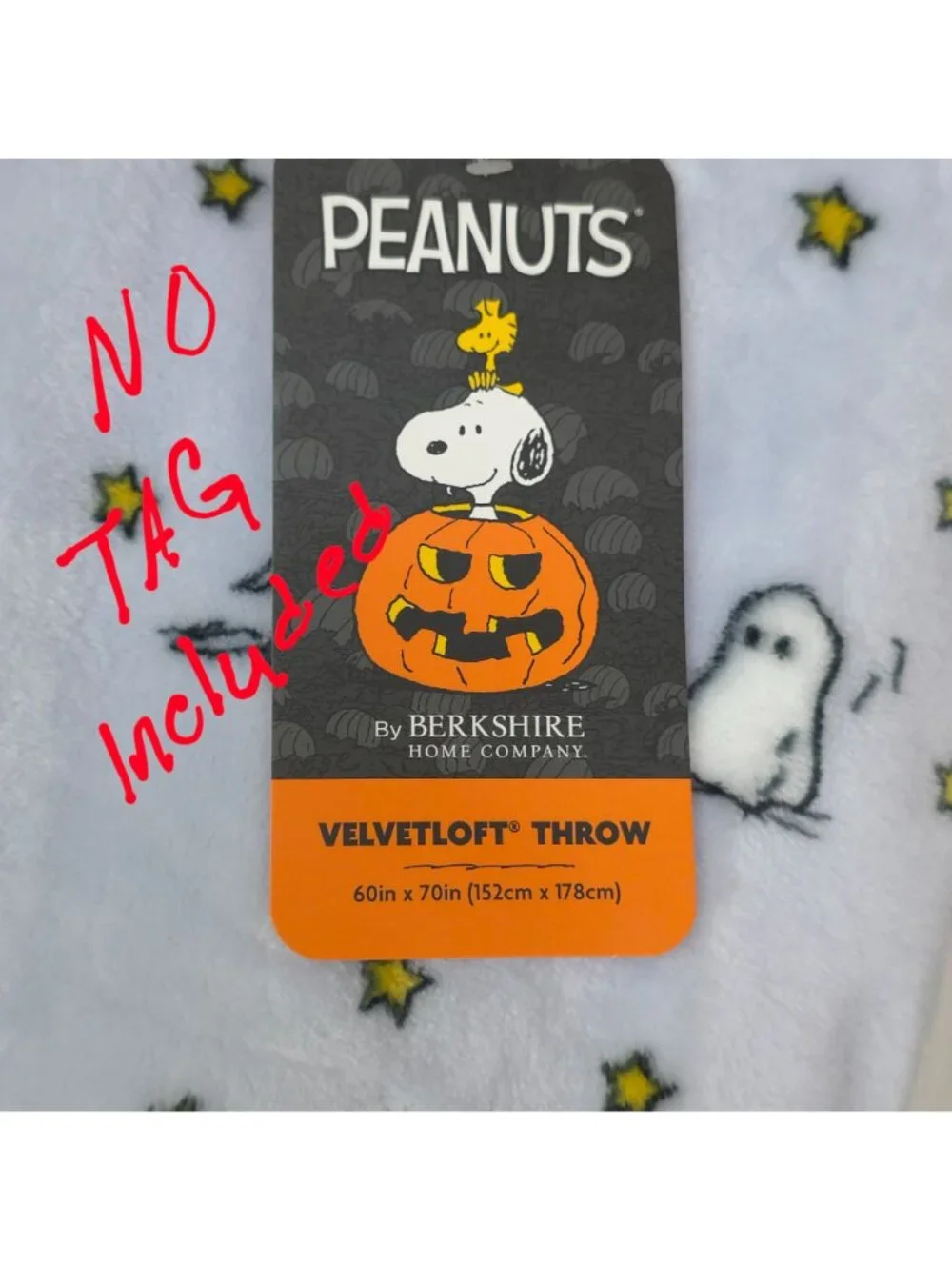 Peanuts Snoopy Halloween Velvetloft Throw Blanket 60